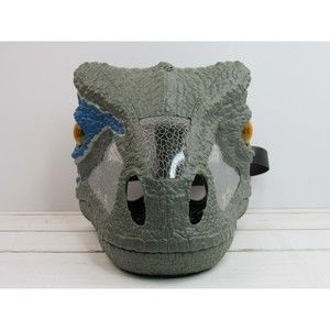 Jurassic World Mask Working Velociraptor BLUE Chomp N Roar Sounds and Eyes Move